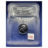 1943 STEEL LINCOLN CENT ICG BLACK RUTHENIUM 1 OF