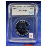 1962 FRANKLIN HALF DOLLAR ICG PR67