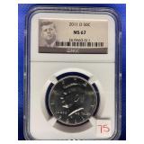 2011 D KENNEDY HALF DOLLAR NGC MS67