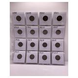 1898-1912 LIBERTY NICKELS - 16 TOTAL