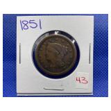 1851 LARGE CENT