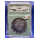 1879 MORGAN SILVER DOLLAR NTC MS66