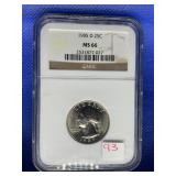 1985 D WASHINGTON QUARTER NGC MS66