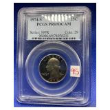 1974 S WASHINGTON QUARTER PCGS PR69DCAM