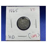 1865 THREE CENT NICKEL