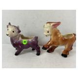 VINTAGE PURPLE BULL CERAMIC PLANTER - 5" X 5"