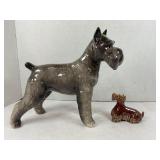 LOT OF 2 PORCELAIN SCHNAUZER FIGURINES - 10"