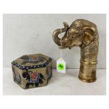 BRASS/BRONZE SILVER PLATED BETEL NUT TRINKET BOX &