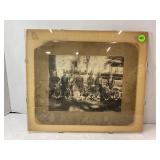 ANTIQUE BLACK & WHITE FRAMED PHOTO OF YOUNG KIDS