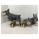 LOT OF SCHNAUZER COLLECTIBLES - CLOCKS & FIGURINES