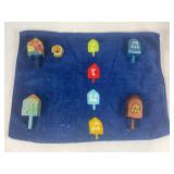 LOT OF HAND PAINTED WOODEN DREIDELS TRADITIONAL