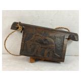HAND CARVED WOODEN INDIAN ELEPHANT COW BELL -