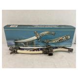 ORNATE GRIZZLY BEAR KNIFE & SHEATH W/ ORIGINAL BOX