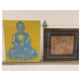CLOTH BUDDHA FRAMED WALL DECOR - 30" X 24"