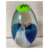 2 1/4" MOUNT ST. HELENS SIGNED GLASS EGG