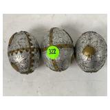 LOT OF 3 MEXICAN PRAYER EGGS - 3" IN LENGTH