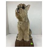 LARGE SCHNAUZER COMPOSITE DOG STATUE - 18" TALL