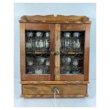 WOODEN WALL HANGING SPICE RACK WITH JARS -