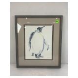 KLAUS MEYER GASTER EMPEROR PENQUIN PRINT FRAMED &