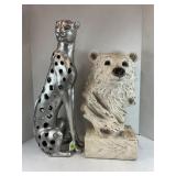 21 1/2" PLASTIC RESIN LEOPARD STATUE &