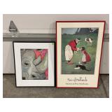 LOT OF 2 FRAMED PICTURES - BLACK RHINO 18" X 21" &