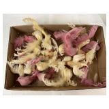 VINTAGE WHITE AND PINK FLOCKED CHRISTMAS