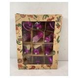 VINTAGE PURPLE GLASS CHRISTMAS ORNAMENTS IN