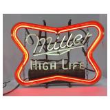 MILLER HIGH LIFE NEON BEER SIGN - 21 1/2' X 17'