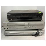 CURTIS DVD 6041 & SV2000 VHS COMBO DVD PLAYER &