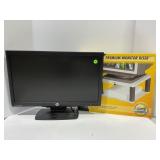 HP 20" COMPUTER MONITOR AND FELLOWES MONITOR RISER