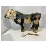 CHALKWARE BULL - MISSING HORN - OTHER HORN & EARS