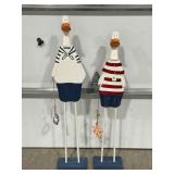 LOT OF LAKE DECOR DUCK FIGURES - 45" & 41" TALL