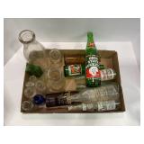 LOT OF VINTAGE POP BOTTLES, MILK BOTTLES AND
