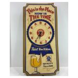 PABST BLUE RIBBON BEER LIGHT UP CLOCK - 12' X 2