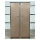 2 DOOR METAL GARAGE CABINET - 66' X 36' X 21'