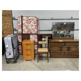 LARGE LOT OF MISCELLANEOUS FURNITURE. DRESSERS,