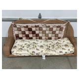 WICKER STYLE HANGING PORCH SWING WITH CUSHION