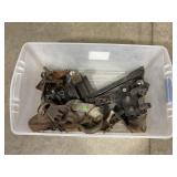 LARGE LOT OF TRAILER TOW HITCHES, JACK STANDS AND