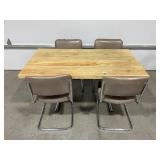 METAL FRAMED FOUR CHAIR KITCHEN TABLE