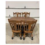 KITCHEN TABLE WITH FOUR CHAIRS & EXTRA LEAF