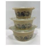 VINTAGE PYREX HOMESTEAD 6 PC CASSEROLE DISH