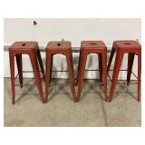LOT OF 4 METAL BAR STOOLS - 30" SEAT HEIGHT