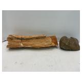 LARGE PIECE OF PETRIFIED WOOD AND NATIVE AMERICAN