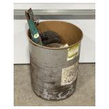 METAL BARREL WITH DOLLY WHEELS, CASTERS AND PART