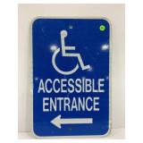 HANDICAP ACCESSIBLE ENTRANCE METAL SIGN - 18' X 12
