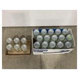 LARGE LOT OF LIDDED 7" GLASS JARS