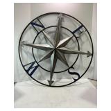 NAUTICAL COMPASS METAL WALL ART SIGN - 28'
