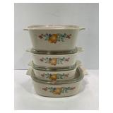 CORNING WARE FRUIT PATTERN 8 PIECE SET CASSEROLE