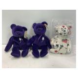PRINCESS DIANA & GLORY TY BEANIE BABIES WITH HARD