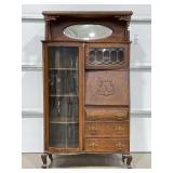 SAWN OAK SIDE BY SIDE SECRETARY CABINET - 38'